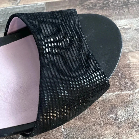 David Tate Black Low Wedge Velcro Strap Sandal Women Size 8 - Picture 6 of 9